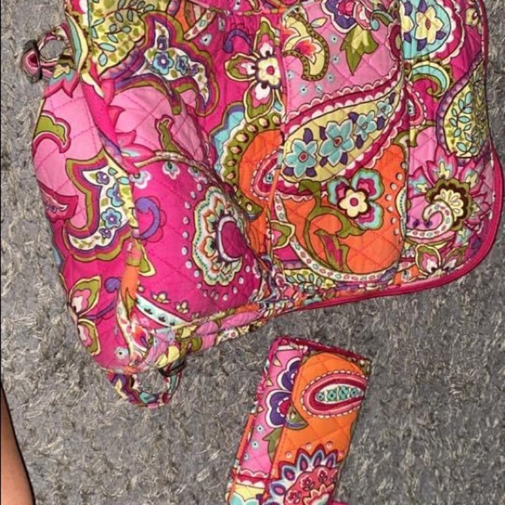 vera bradley back pack and wallet
